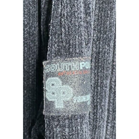 SOUTHPOLE Vintage Sweater Navy Blue Knit Turtleneck 90s Y2K Acrylic Chenille XL - Picture 4 of 4